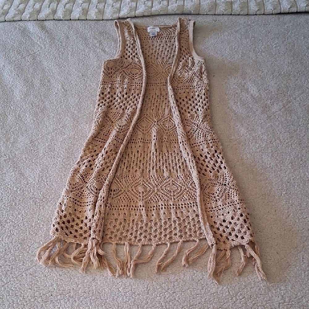 Wrangler Tan Crochet Sleeveless Blouse
